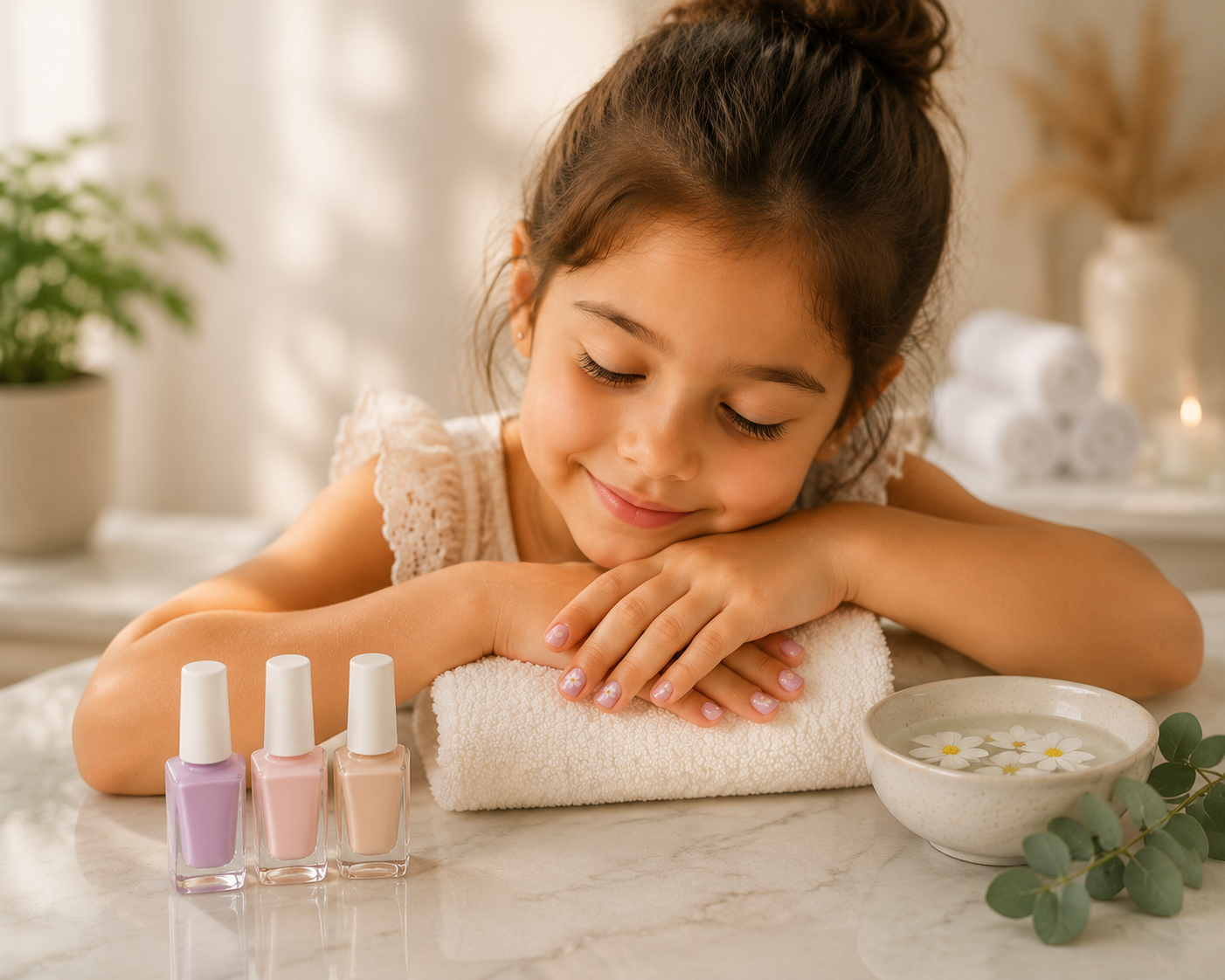 Kids manicure and pedicure services